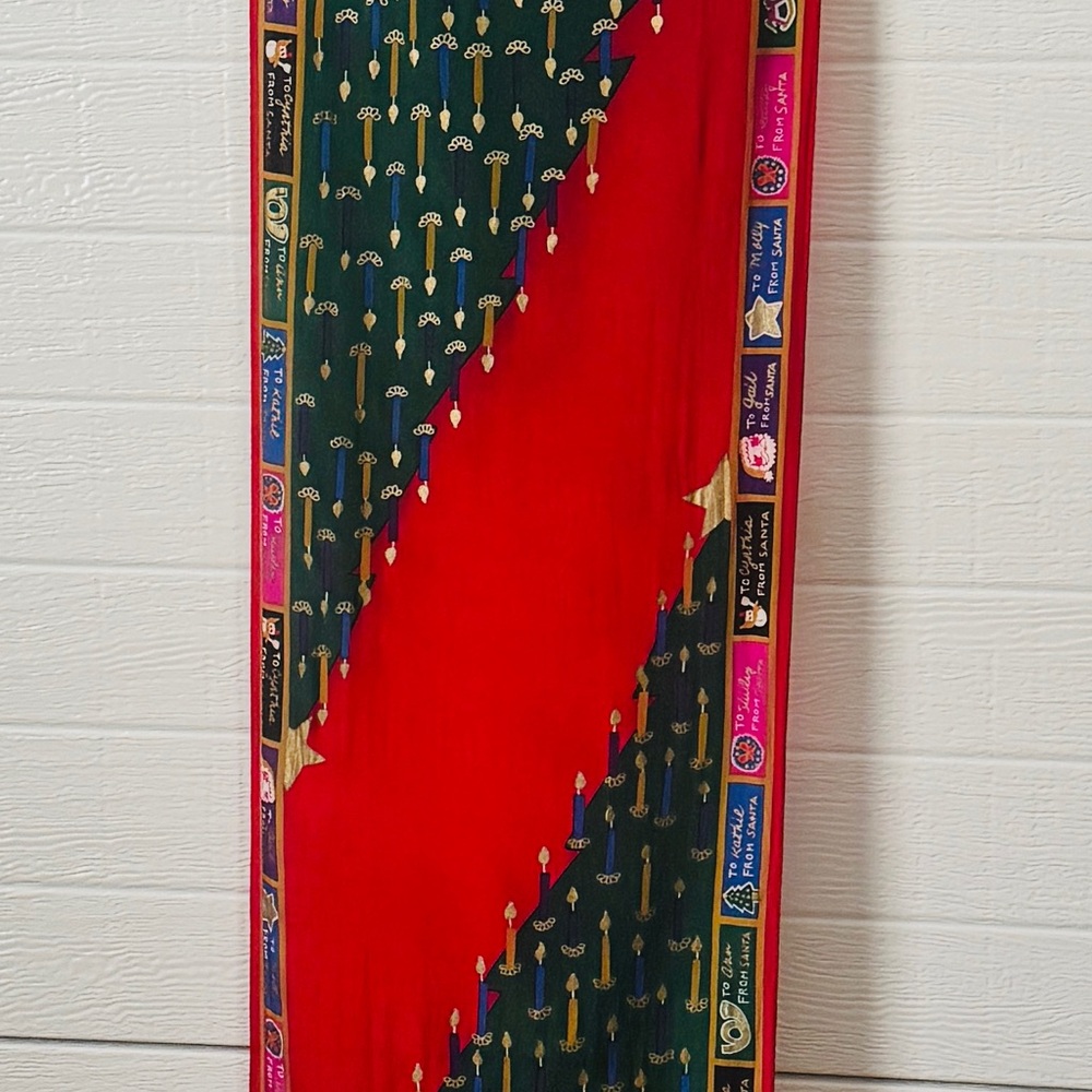 Vana Christmas Theme Scarf 100% Silk
